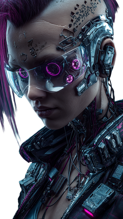 Fierce Cyborg Rebel Vinyl Car Decal Sticker – Waterproof & UV-Resistant 9.706666666666667"