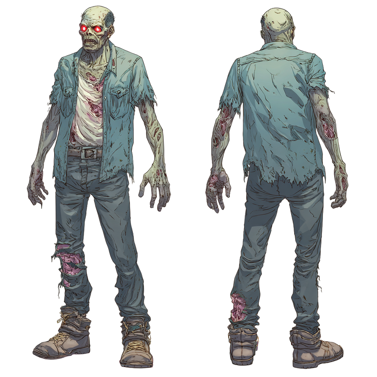 Decayed Zombie Character Vinyl Car Decal Sticker – Waterproof & UV-Resistant 3.4133333333333336"