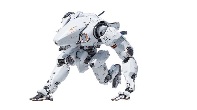 White Mecha Robot Vinyl Car Decal Sticker – Waterproof & UV-Resistant 5.4