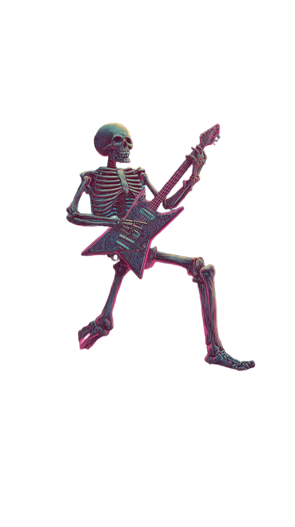 Undead Guitarist Skeleton Vinyl Car Decal Sticker – Waterproof & UV-Resistant 4.8533333333333335"