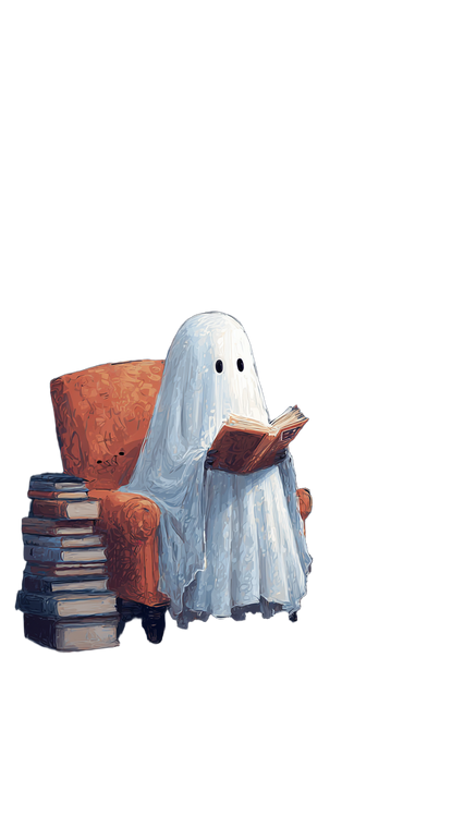 Ghost Reading Book V2 Vinyl Car Decal Sticker – Waterproof & UV-Resistant 4.8533333333333335"