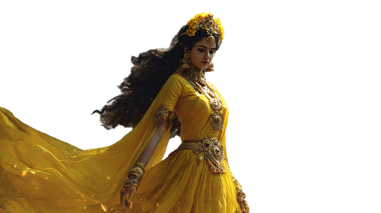 Divine Yellow Goddess Vinyl Car Decal Sticker – Waterproof & UV-Resistant 2.72"