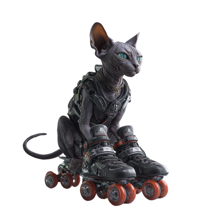 Skating Sphinx Cat Vinyl Car Decal Sticker – Waterproof & UV-Resistant 3.4133333333333336"