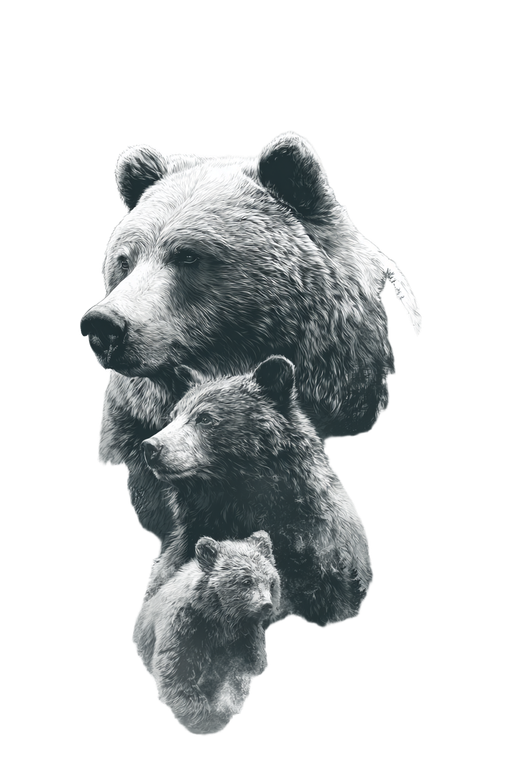 Bear Family Tattoo Vinyl Car Decal Sticker – Waterproof & UV-Resistant 8.96"