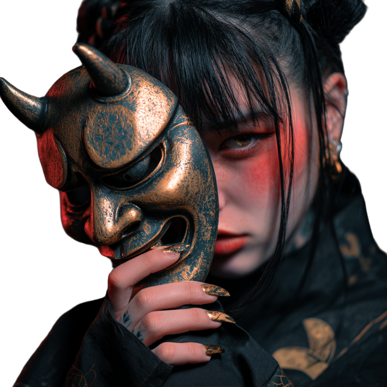 Mysterious Geisha Ninja Vinyl Car Decal Sticker – Waterproof & UV-Resistant 6.826666666666667"