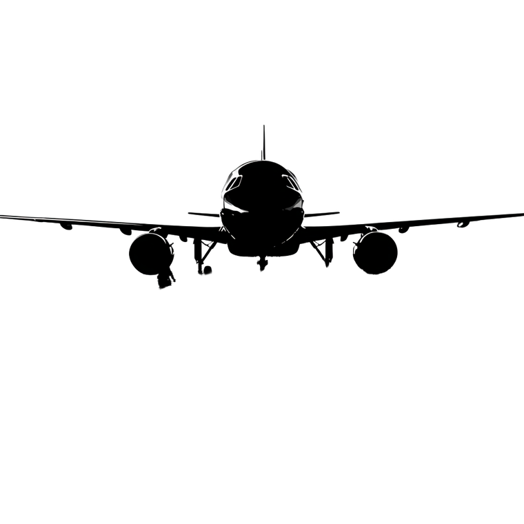 Airplane Silhouette V2 Vinyl Car Decal Sticker – Waterproof & UV-Resistant 3.4133333333333336"