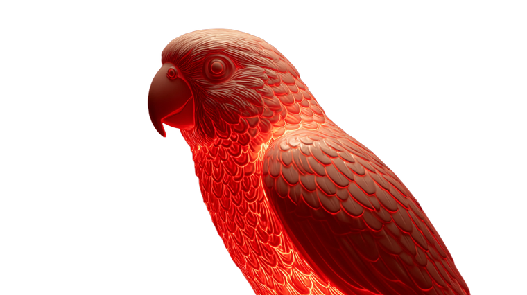 Glowing Parrot Light Vinyl Car Decal Sticker – Waterproof & UV-Resistant 2.72"