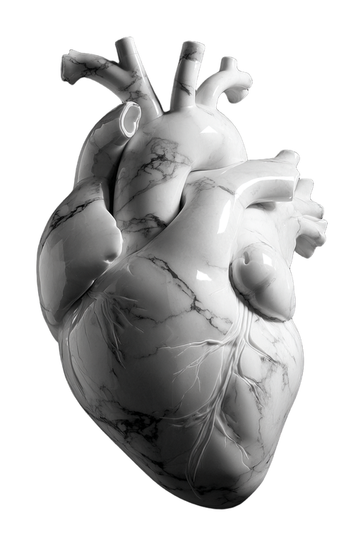 Marble Heart Sculpture Vinyl Car Decal Sticker – Waterproof & UV-Resistant 8.96"