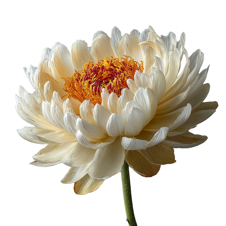 White Chrysanthemum Vinyl Car Decal Sticker – Waterproof & UV-Resistant 3.4133333333333336"