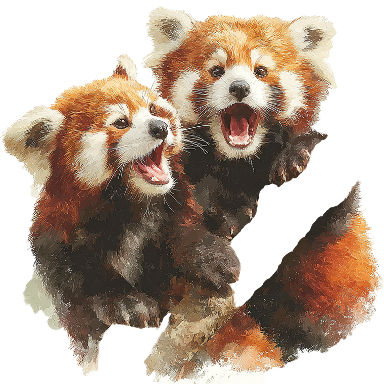 Playful Red Pandas Vinyl Car Decal Sticker – Waterproof & UV-Resistant 6.826666666666667"