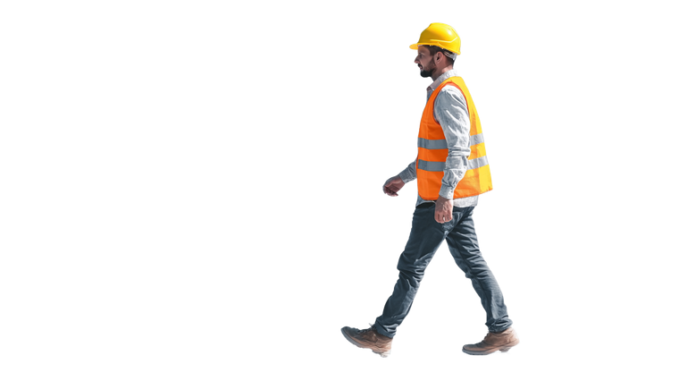 Construction Worker Walking V3 Vinyl Car Decal Sticker – Waterproof & UV-Resistant 2.72"