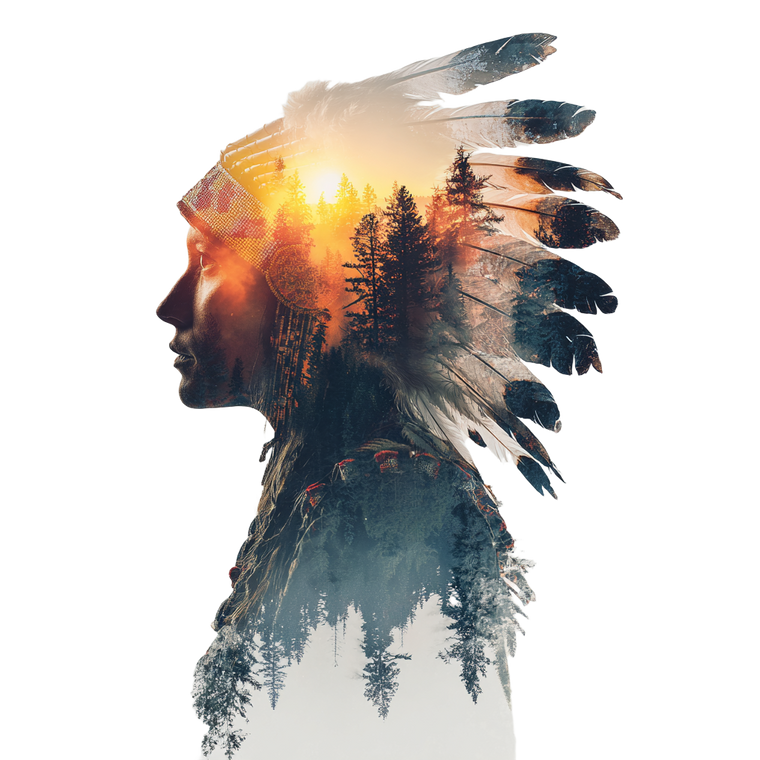Native-Inspired Woman Vinyl Car Decal Sticker – Waterproof & UV-Resistant 3.4133333333333336"
