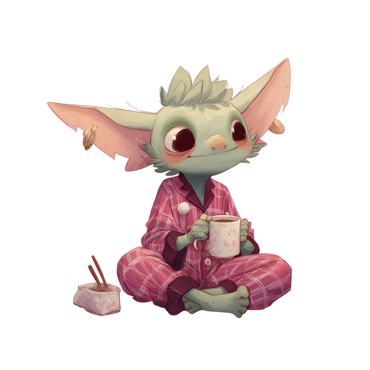 Pajama Goblin Vinyl Car Decal Sticker – Waterproof & UV-Resistant 3.4133333333333336"