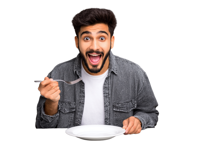 Happy Indian Man Eating Vinyl Car Decal Sticker – Waterproof & UV-Resistant 6.1866666666666665"