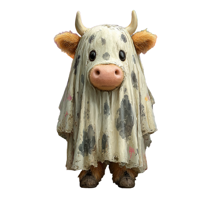 Ghostly Highland Cow V2 Vinyl Car Decal Sticker – Waterproof & UV-Resistant 6.826666666666667"