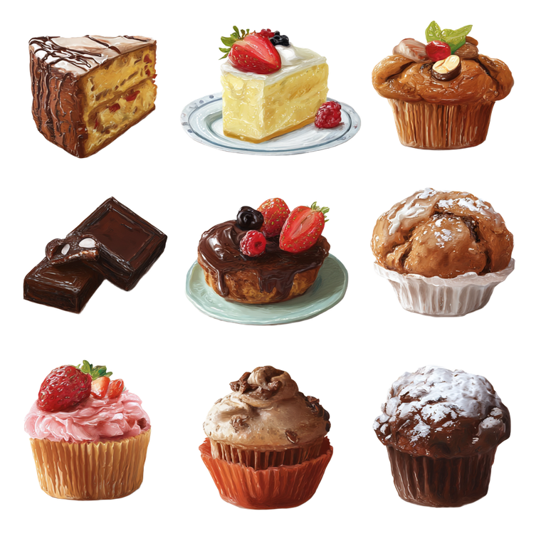 Dessert Drawings Vinyl Car Decal Sticker – Waterproof & UV-Resistant 3.4133333333333336"