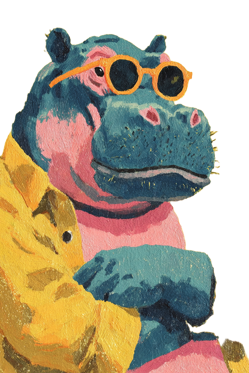 Chubby Hippo Headshot V2 Vinyl Car Decal Sticker – Waterproof & UV-Resistant 8.96"