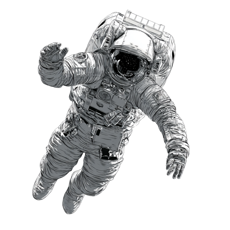 Astronaut Sketch V4 Vinyl Car Decal Sticker – Waterproof & UV-Resistant 3.4133333333333336"