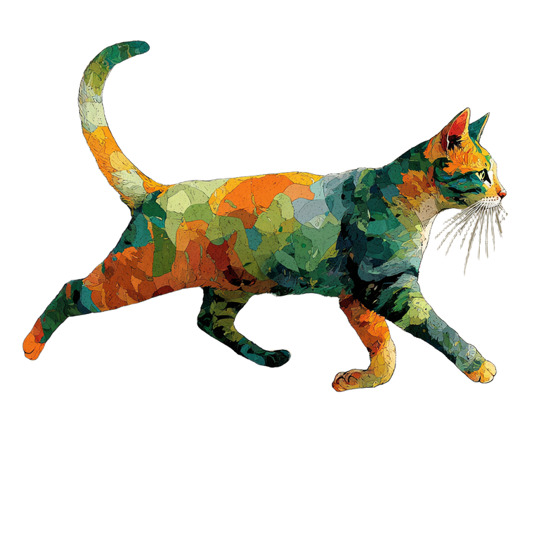 Colorful Running Cat Vinyl Car Decal Sticker – Waterproof & UV-Resistant 3.4133333333333336"