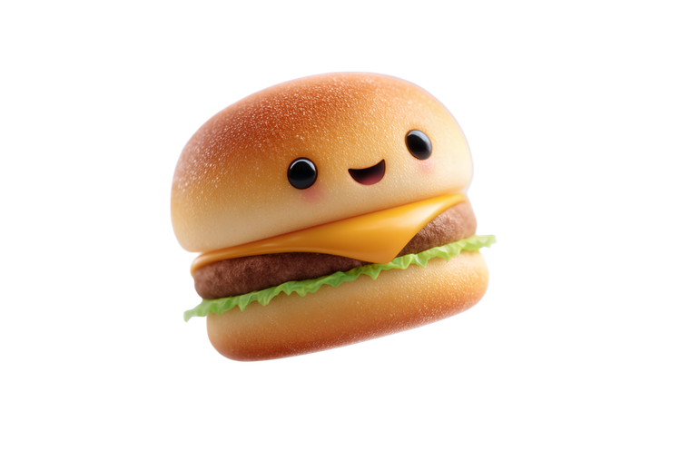 Kawaii Floating Hamburger Vinyl Car Decal Sticker – Waterproof & UV-Resistant 2.986666666666667"