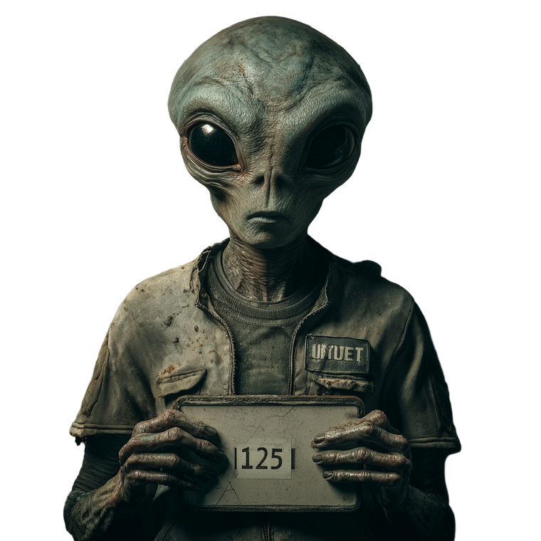 Alien Mugshot Vinyl Car Decal Sticker – Waterproof & UV-Resistant 3.4133333333333336"
