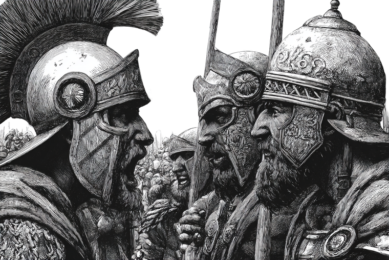 Ancient Greek Soldiers V4 Vinyl Car Decal Sticker – Waterproof & UV-Resistant 2.986666666666667"