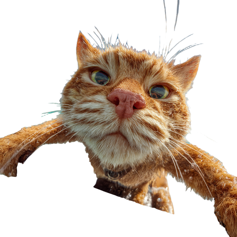 Ginger Cat Scooter V4 Vinyl Car Decal Sticker – Waterproof & UV-Resistant 6.826666666666667"
