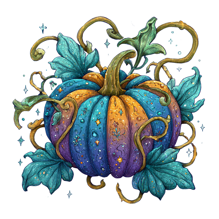 Psychedelic Pumpkin Vinyl Car Decal Sticker – Waterproof & UV-Resistant 3.4133333333333336"