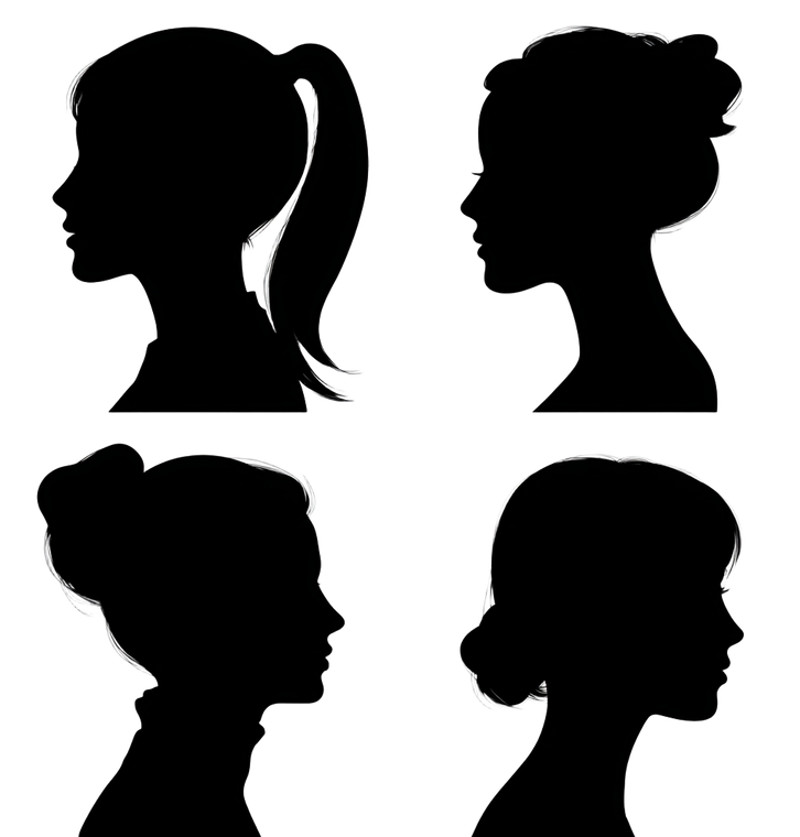 Female Silhouettes Vector Vinyl Car Decal Sticker – Waterproof & UV-Resistant 3.5733333333333333"
