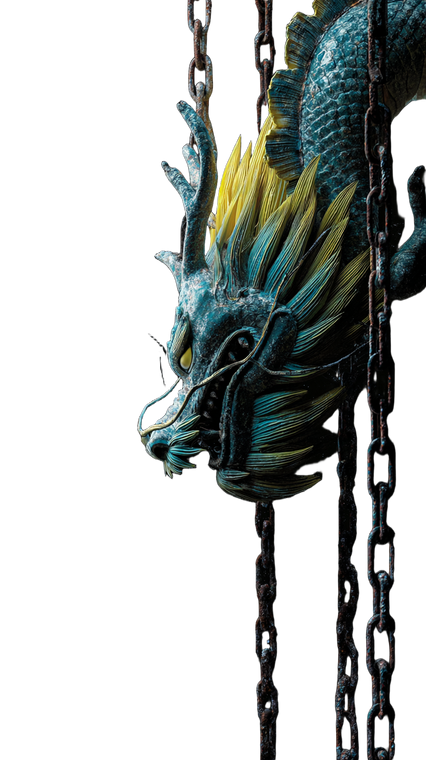Chained Space Dragon Vinyl Car Decal Sticker – Waterproof & UV-Resistant 9.706666666666667"