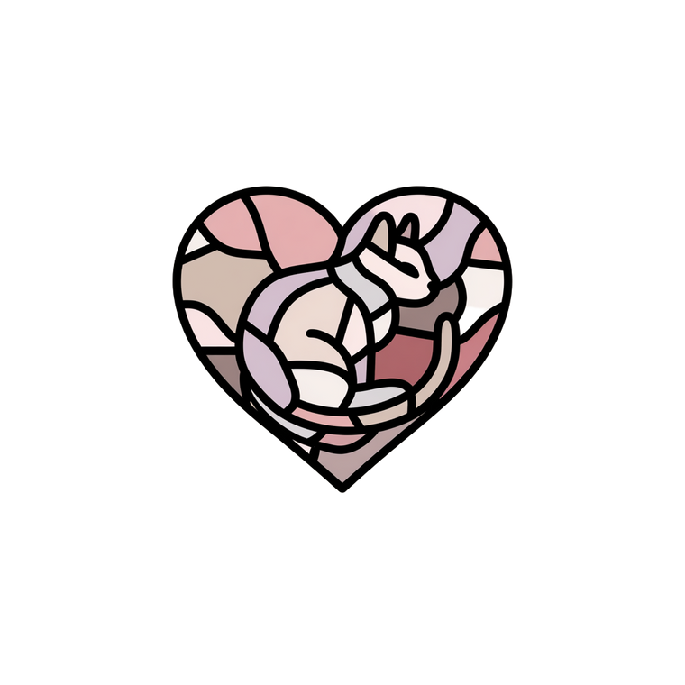 Cat Heart Logo Vinyl Car Decal Sticker – Waterproof & UV-Resistant 3.4133333333333336"