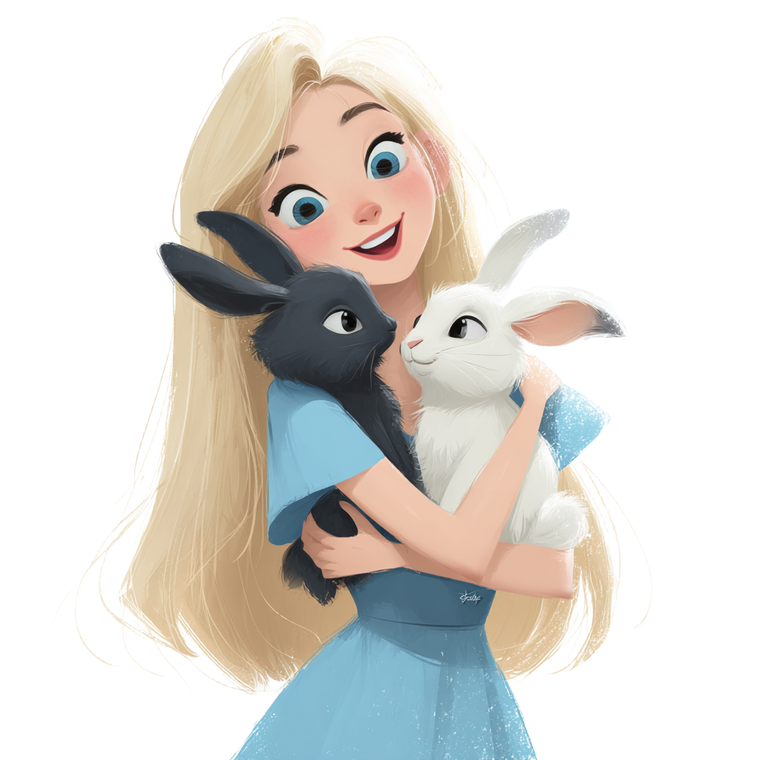 Happy Bunny Hug Vinyl Car Decal Sticker – Waterproof & UV-Resistant 3.4133333333333336"