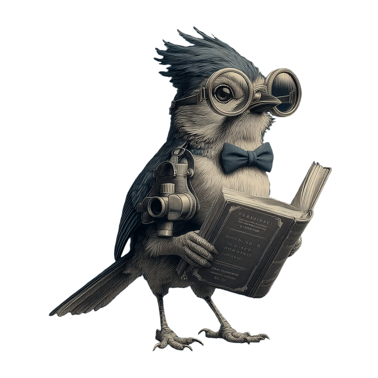 Nerdy Bird Illustration Vinyl Car Decal Sticker – Waterproof & UV-Resistant 6.826666666666667"