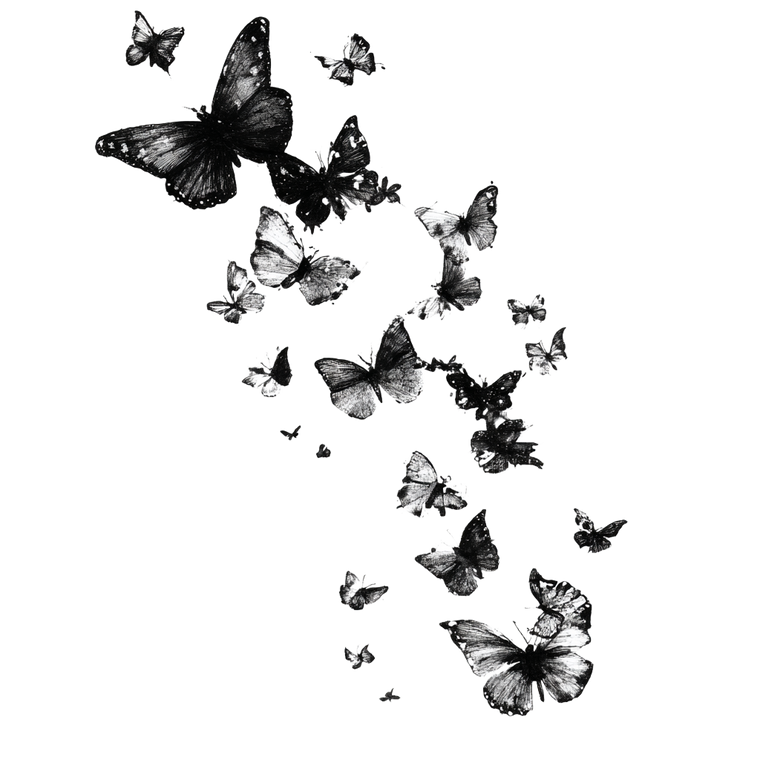 Black Ink Butterfly Vinyl Car Decal Sticker – Waterproof & UV-Resistant 6.826666666666667"