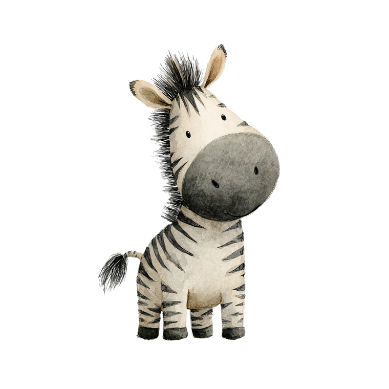 Cute Zebra Illustration V4 Vinyl Car Decal Sticker – Waterproof & UV-Resistant 3.4133333333333336"