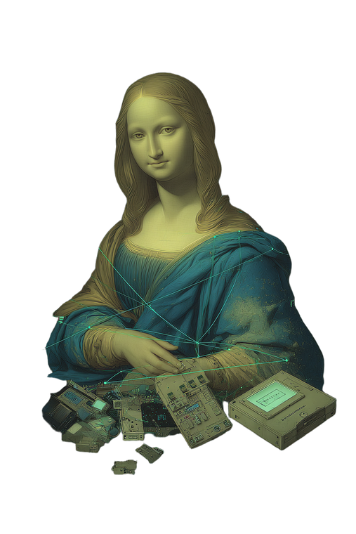 Modernist Mona Lisa Vinyl Car Decal Sticker – Waterproof & UV-Resistant 8.96"