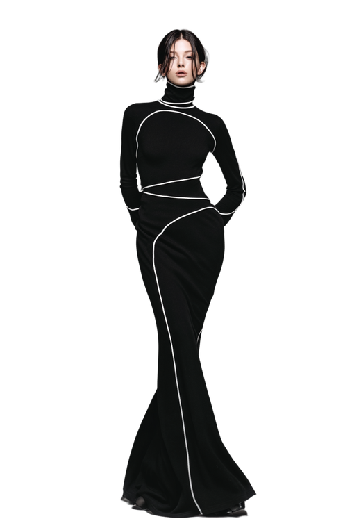 Stylized Black Dress Vinyl Car Decal Sticker – Waterproof & UV-Resistant 4.4