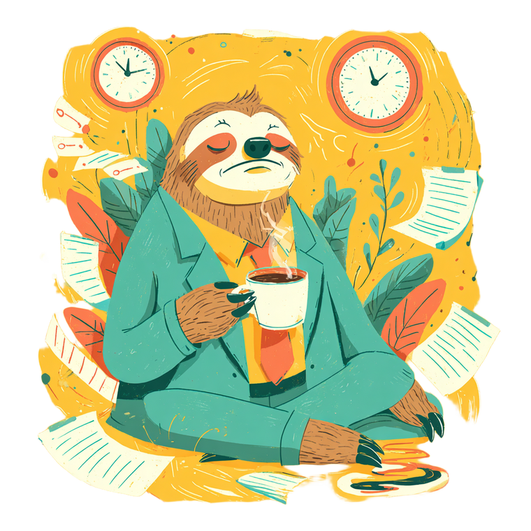 Corporate Sloth V2 Vinyl Car Decal Sticker – Waterproof & UV-Resistant 6.826666666666667"