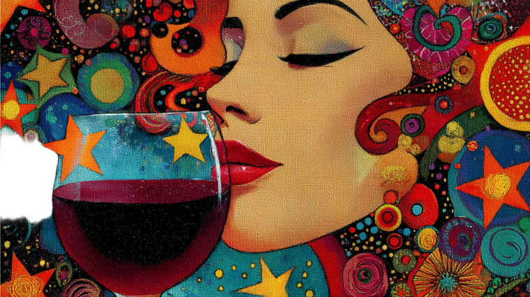 Smiling Wine Sip Vinyl Car Decal Sticker – Waterproof & UV-Resistant 2.72"