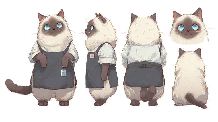 Chubby Siamese Barista Vinyl Car Decal Sticker – Waterproof & UV-Resistant 5.4