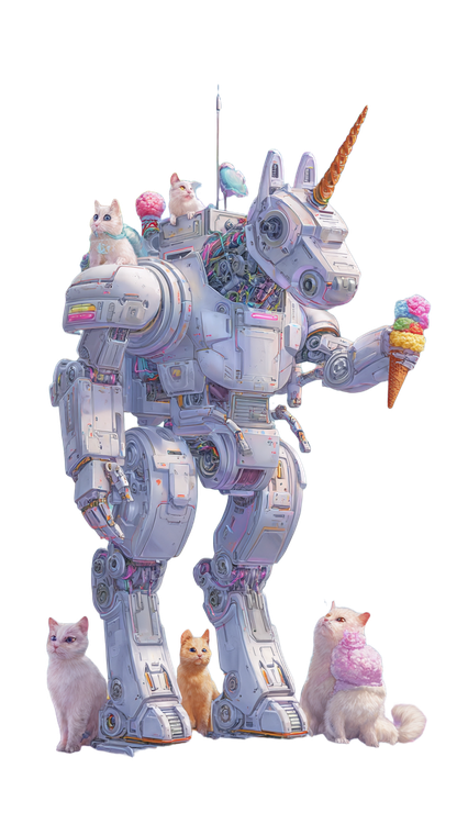 Robot Unicorn Pets Vinyl Car Decal Sticker – Waterproof & UV-Resistant 9.706666666666667"