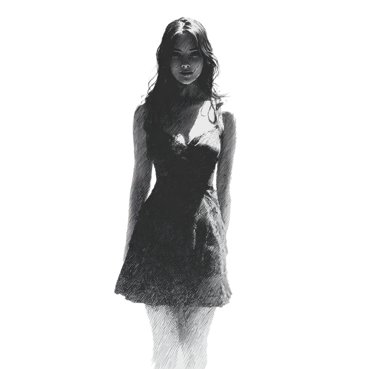 Dark Haired Woman V5 Vinyl Car Decal Sticker – Waterproof & UV-Resistant 3.4133333333333336"