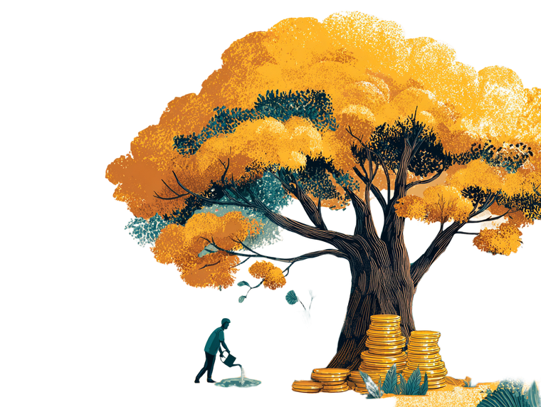 Golden Growth Sapling Vinyl Car Decal Sticker – Waterproof & UV-Resistant 3.0933333333333333"