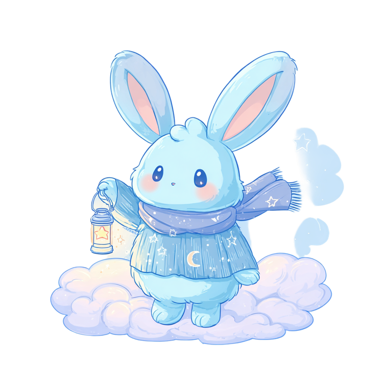 Sky-Blue Bunny Mascot Vinyl Car Decal Sticker – Waterproof & UV-Resistant 6.826666666666667"