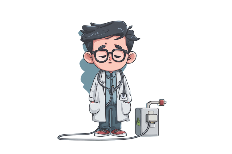 Fatigue Doctor Cartoon Vinyl Car Decal Sticker – Waterproof & UV-Resistant 5.97333333333333