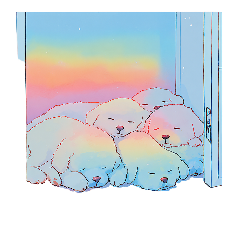 Sleeping Puppies Vinyl Car Decal Sticker – Waterproof & UV-Resistant 3.4133333333333336"