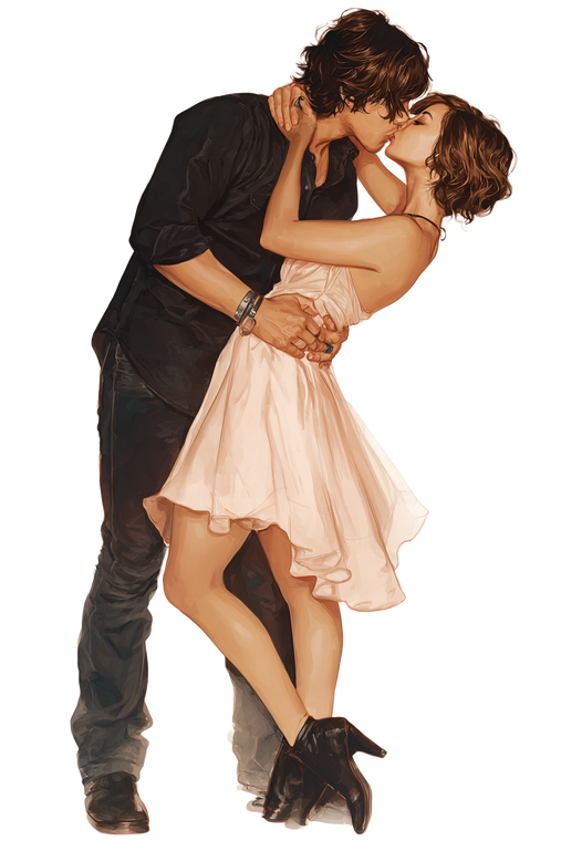 Romantic Kissing Couple V2 Vinyl Car Decal Sticker – Waterproof & UV-Resistant 8.96"