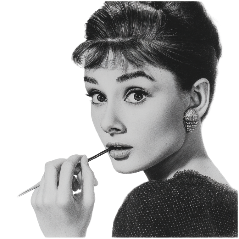 Audrey Hepburn Portrait V15 Vinyl Car Decal Sticker – Waterproof & UV-Resistant 3.4133333333333336"