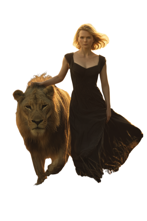 Elegant Woman With Lion V3 Vinyl Car Decal Sticker – Waterproof & UV-Resistant 8.96"