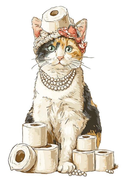 Stylized Calico Kitty Vinyl Car Decal Sticker – Waterproof & UV-Resistant 8.96"